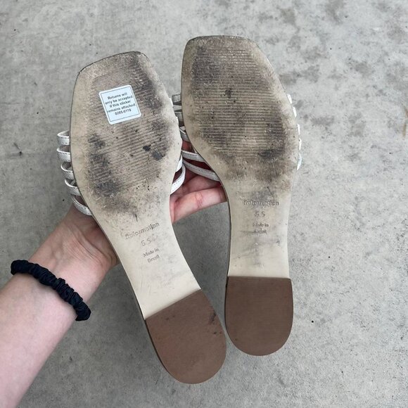 Reformation Sandals White Leather Strappy Sandals 6.5 - Picture 4 of 5